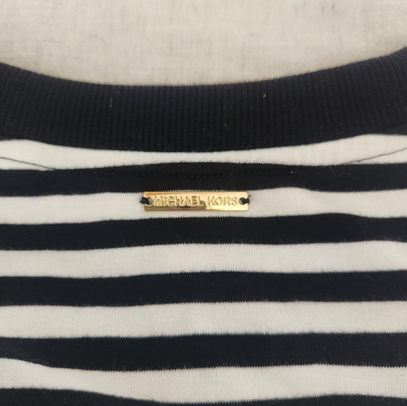 NWOT Michael Kors French Stipe Drop Shoulder Sweater with Bell Sleeves - Picture 3 of 8